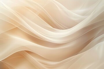 Poster - Abstract waves of flowing fabric in neutral tones. Background image of cream fabric texture waving with stylish and elegance pattern. Modern textile and fabric material pattern design concept. AIG51.