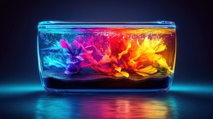 Poster - Abstract vibrant colors in a transparent container