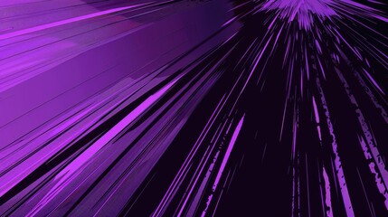 Poster - Abstract radial lines with purple and white hues. Digital artwork for glowing purple line with black background. Design and print. Futuristic and energetic concept for wallpaper. Modern art. AIG51.