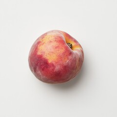 Poster - Fresh Ripe Peach with Velvety Skin on White Background - Close-Up Studio Shot for Healthy Eating and Summer Fruit Concepts