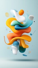 Poster - Abstract colorful liquid shapes