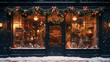 © Akash Tholiya - Charming boutique window adorned with festive ornaments, twinkling lights, and seasonal displays, radiating holiday cheer and magic