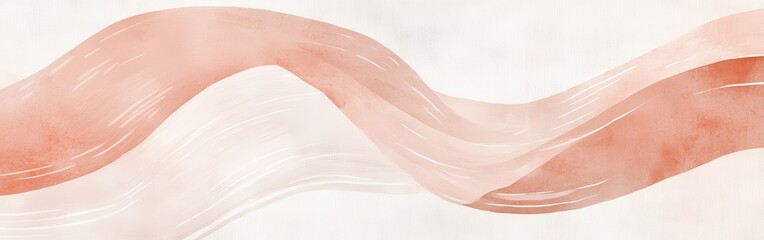 Leinwandbilder - Watercolor Wash: Abstract Pencil Strokes with Gentle Flowing Salmon Tones on Canvas Texture Background