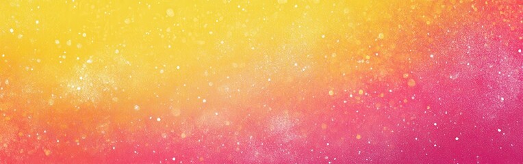 Aufkleber - Playful Gradient Background Blending Bubblegum Pink and Golden Yellow with Sparkling Particles - Abstract Design