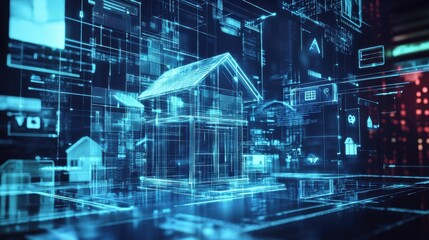 Poster - digital property visualization: a futuristic blueprint of smart home technology and virtual architec