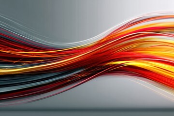 Fototapete - Abstract Motion Streaks Create a Dynamic Runner Shape Against a Vibrant Gradient Background