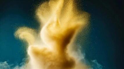 Poster - Golden powder explosion against a dark backdrop.