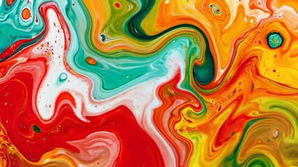 Poster - Vibrant abstract painting with swirling colors.