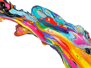 Poster - Abstract Colorful Paint Splash on Transparent Background, PNG