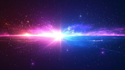 Wall Mural - A glowing and rich blue-to-purple gradient shining softly on a dark background