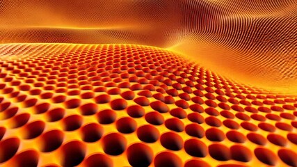 Poster - Abstract orange honeycomb pattern with undulating texture.
