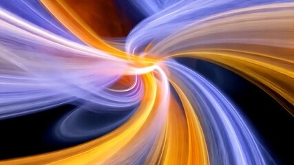Fototapete - Abstract light trails swirl in blue and orange.