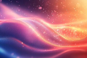 Poster - Abstract colorful waves with sparkling light in a vibrant cosmic background at night