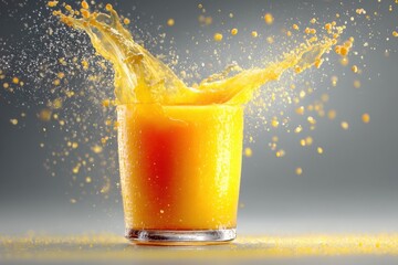Poster - Bright Smoothie Splash Captured Mid-Air Showcasing Vibrant Vitamins and Refreshing Flavors in a Dynamic, Energetic Presentation