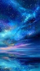 Poster - abstract vibrant swirling galaxy nebula background, cosmic dust clouds, interstellar space, colorful