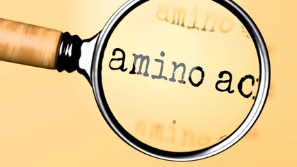 Leinwandbilder - amino acids under careful examination. focusing on amino acids, analyzing it, taking a closer look. 
