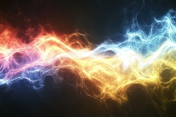 Fototapete - Colorful wave of light representing energy and motion during a creative display at night