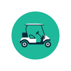 Aufkleber - Golf Cart Vector Icon On Green Circle Background Perfect For Sport And Recreation Themed Design Projects