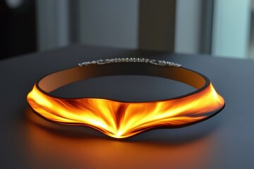 Poster - Unique decorative piece showcasing vibrant glowing orange design and elegant shape