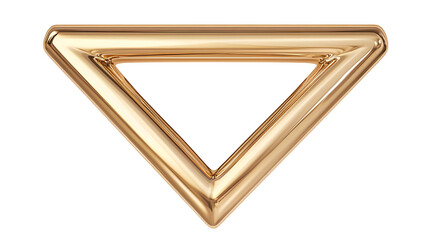 golden triangle geometric shape illustration isolated on transparent background