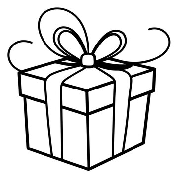 Gift Box with Ribbon on White Background – High-Quality AI Graphic Design File