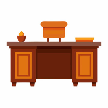 Executive desk  with white background 