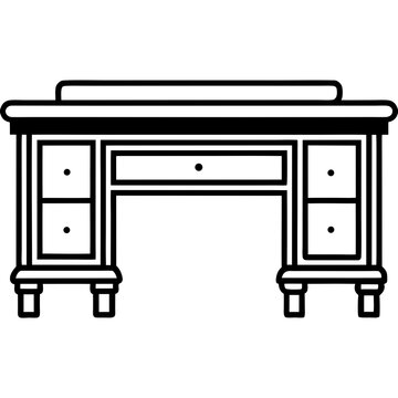 Executive desk  with white background 