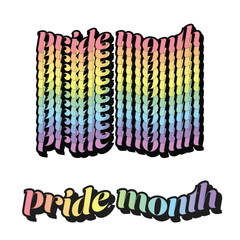 Poster - Pride Month Rainbow Foil Retro Typography Art Banner Template Set