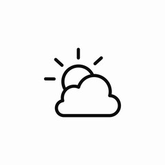sun cloud weather icon sign vector