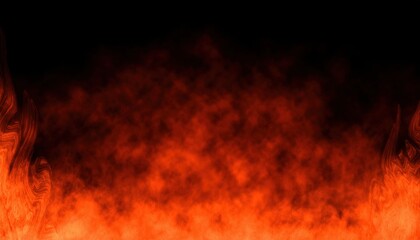 Aufkleber - intense fiery halloween background texture with glowing red flames and dark smoke for web design, posters, spooky branding, and digital illustrations

