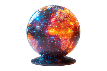 Poster - A 3D digital globe representing global connectivity and technology advancement.