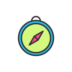 Poster - Compass navigation colored icons, minimalist vector illustration ,simple transparent graphic element .Isolated on white background