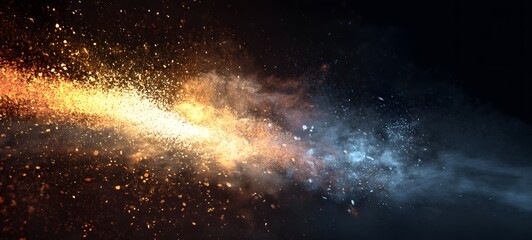 special effect particle image on black background