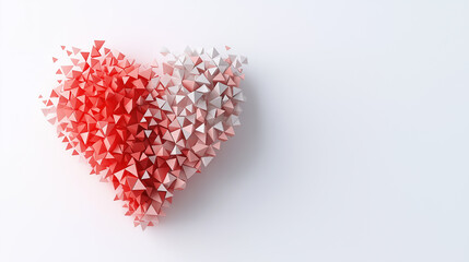 Poster - Colorful geometric heart shape made of triangular patterns