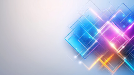 Fototapete - Colorful geometric patterns with bright highlights and soft background