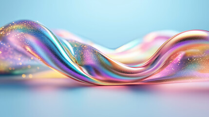 Poster - Colorful fabric flowing elegantly in soft light