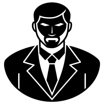Professional Male Boss Illustration – AI Graphic Design File on White Background