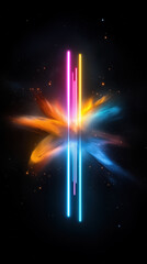 Poster - Colorful cosmic display featuring luminous beams and vibrant hues