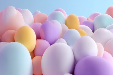 Poster - Soft pastel spheres create an inviting and playful texture, ideal for background or creative illustration.