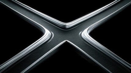 Poster - Bold x representing infrastructure hub concept with emphasis on nodes of road rail and transportation systems