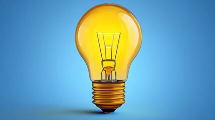 Poster - Illuminating light bulb against a vibrant blue background representing innovation and government support initiatives
