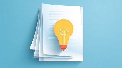 Poster - Light bulb illuminating a piece of paper representing innovation vouchers and public incentives for research and development