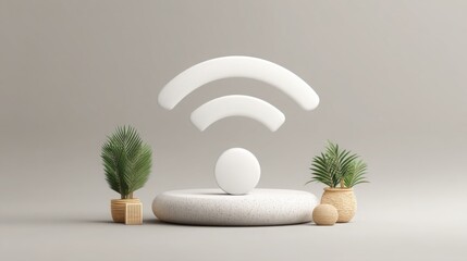 Poster - A wi-fi symbol repeated multiple times illustrating the importance of internet coverage and broadband accessibility today