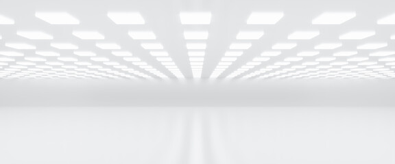 Poster - Abstract Futuristic empty floor and room Sci-Fi Corridor With light for showcase,room,interior,display products.Modern Future cement floor and wall background technology interior concept.3d render