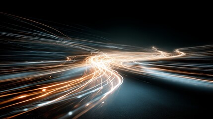 Poster - Abstract concept of leadership using light trails and path visuals
