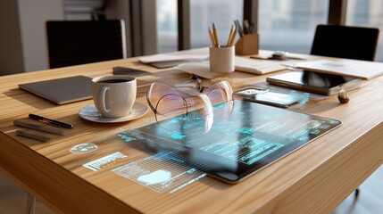 Poster - Augmented reality business tools on a virtual desk