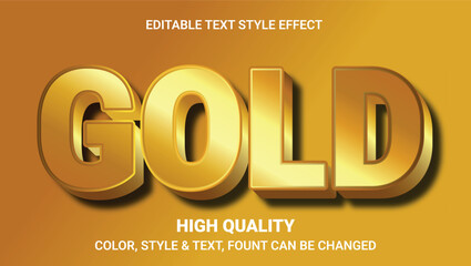 Poster - bold gold editable text effect with metallic look on golden background for high quality designs	