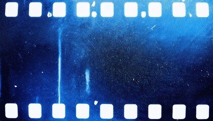 Aufkleber - blue grunge film strip texture background for web design, print media, branding, digital art, vintage photo overlay, abstract retro aesthetic

