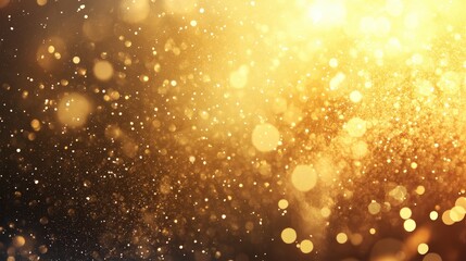 Poster - A delicate golden glitter background featuring a soft gradient with sparkling particles.