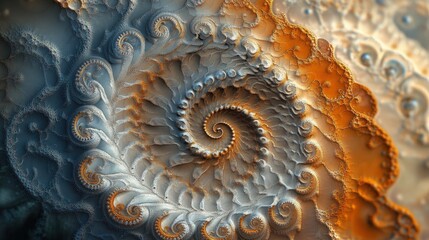 Poster - digital fractal artwork with mesmerizing spirals and intricate patterns